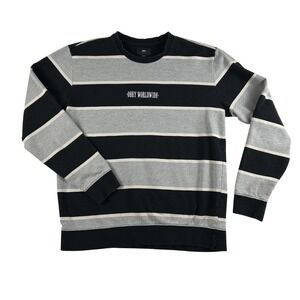 Vintage Obey Sweater Mens‎ Medium Stripe Crewneck Pullover Fair Trade